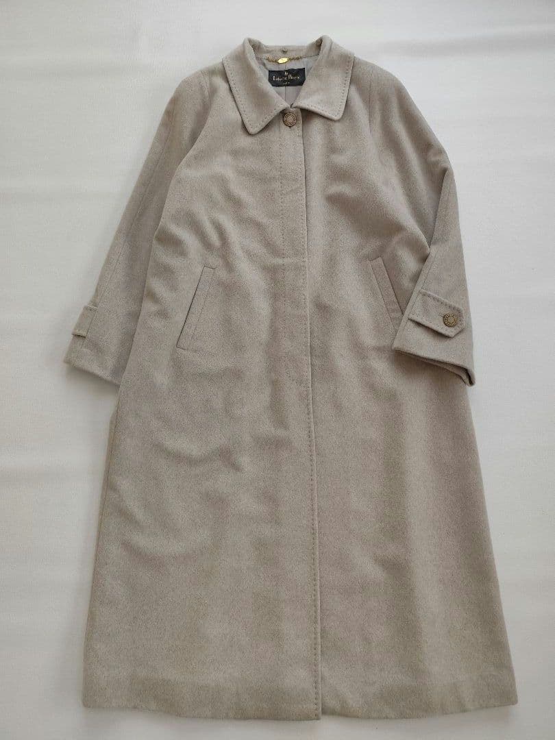 Liliane Burty カシミヤ セーブル ミンクファー ロングコート L