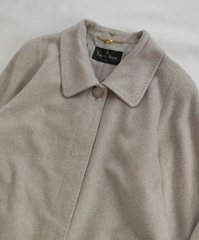 Liliane Burty カシミヤ セーブル ミンクファー ロングコート L