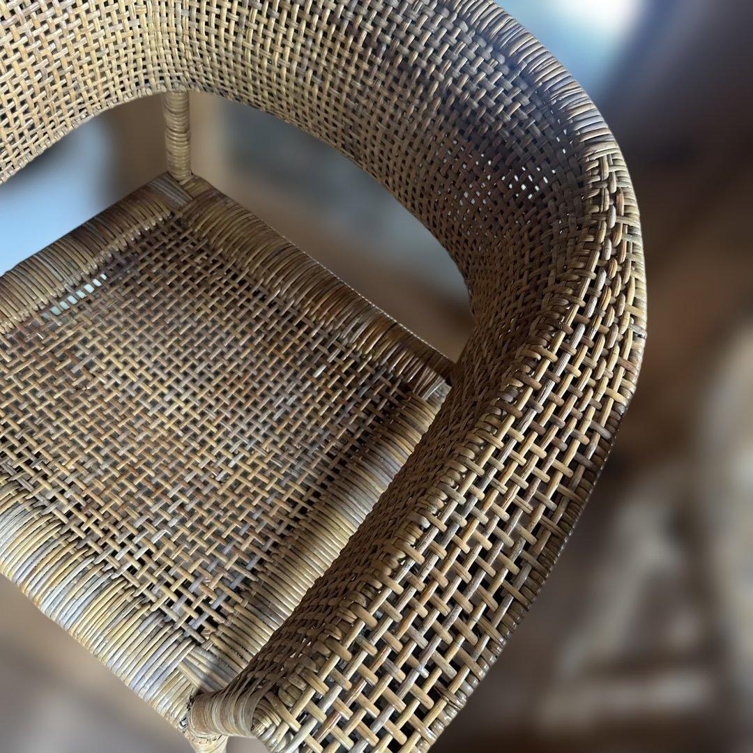 お値下げ❣️ヴィンテージラタン製カーブ型ダイニングチェア