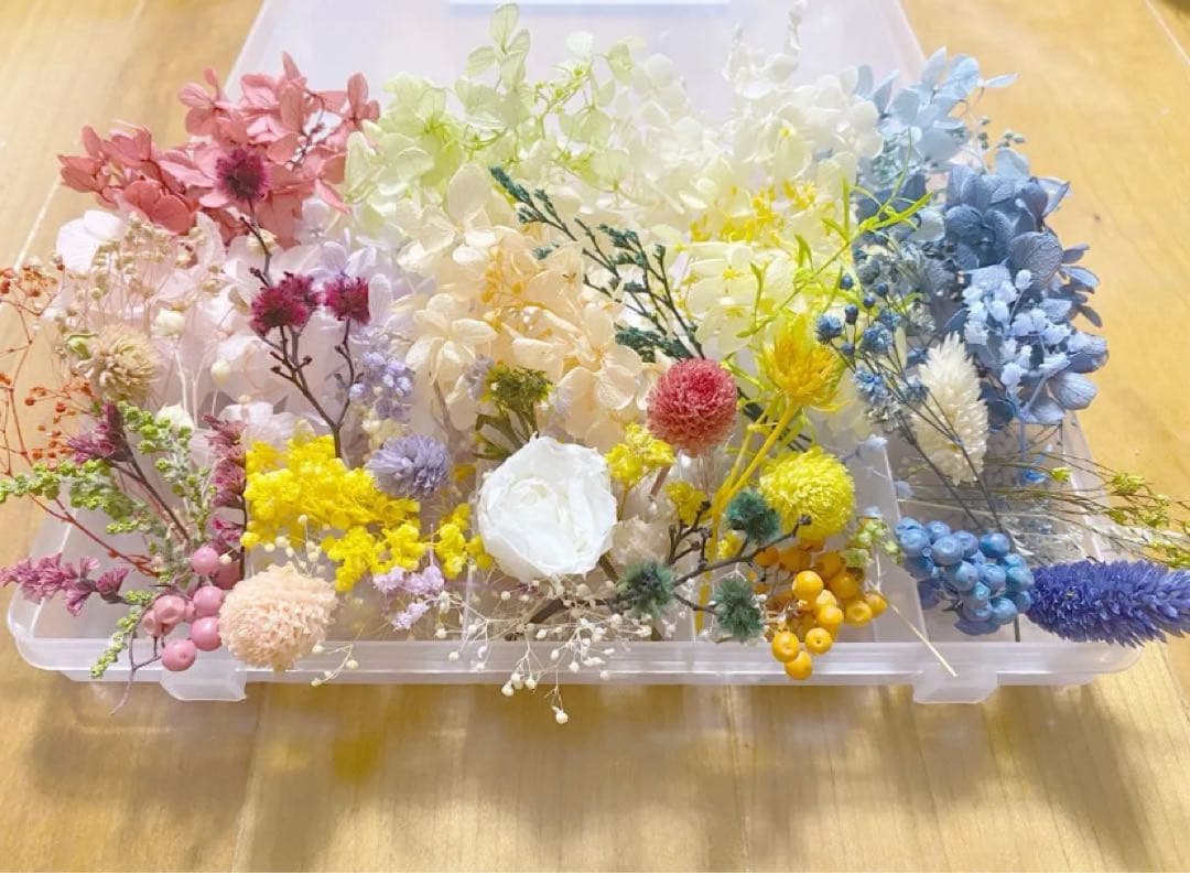 108花材詰め合わせ(大)【バラ付き】プリザーブド　ドライ　ハーバリウムレジン