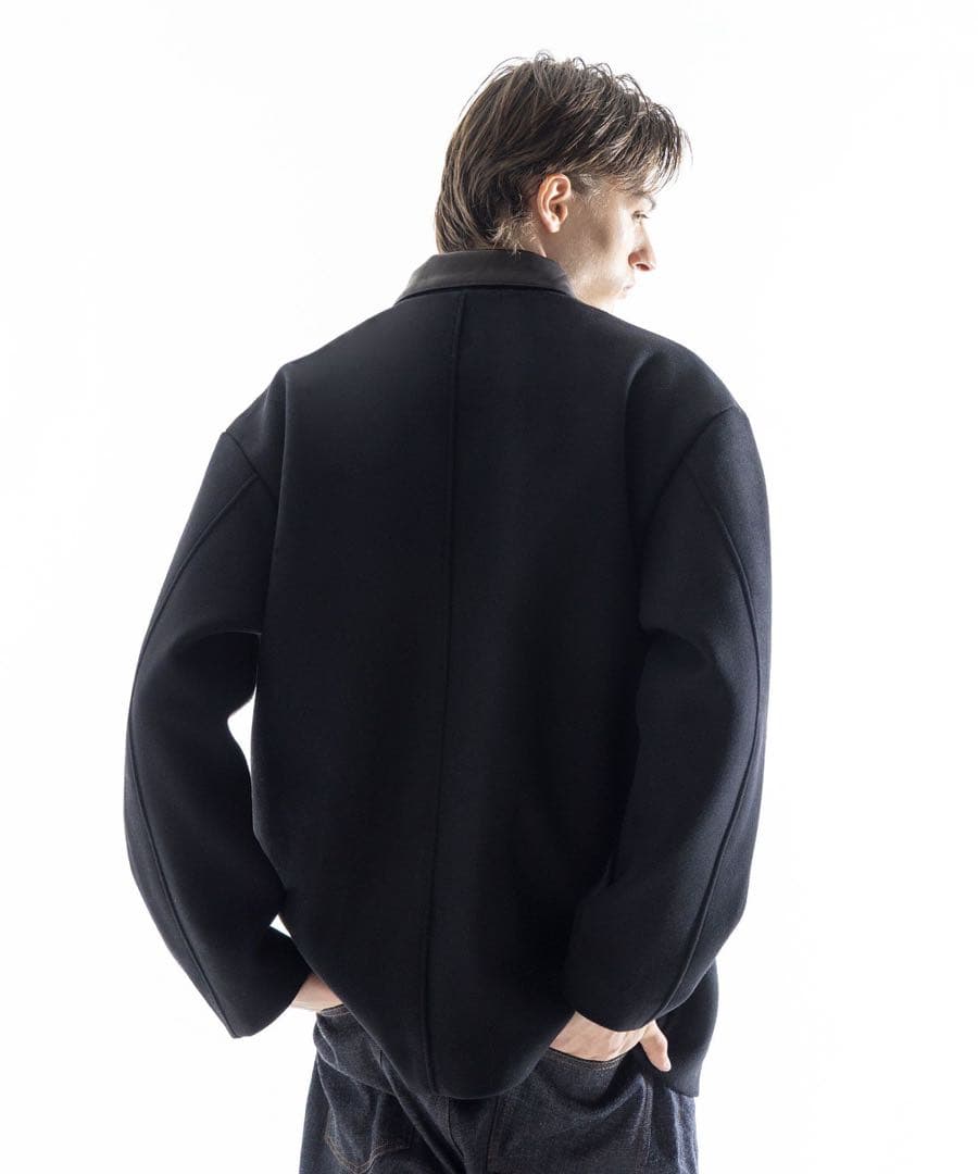 SKOOKUM × monkey time メルトン レザーカラ－ ジャケット