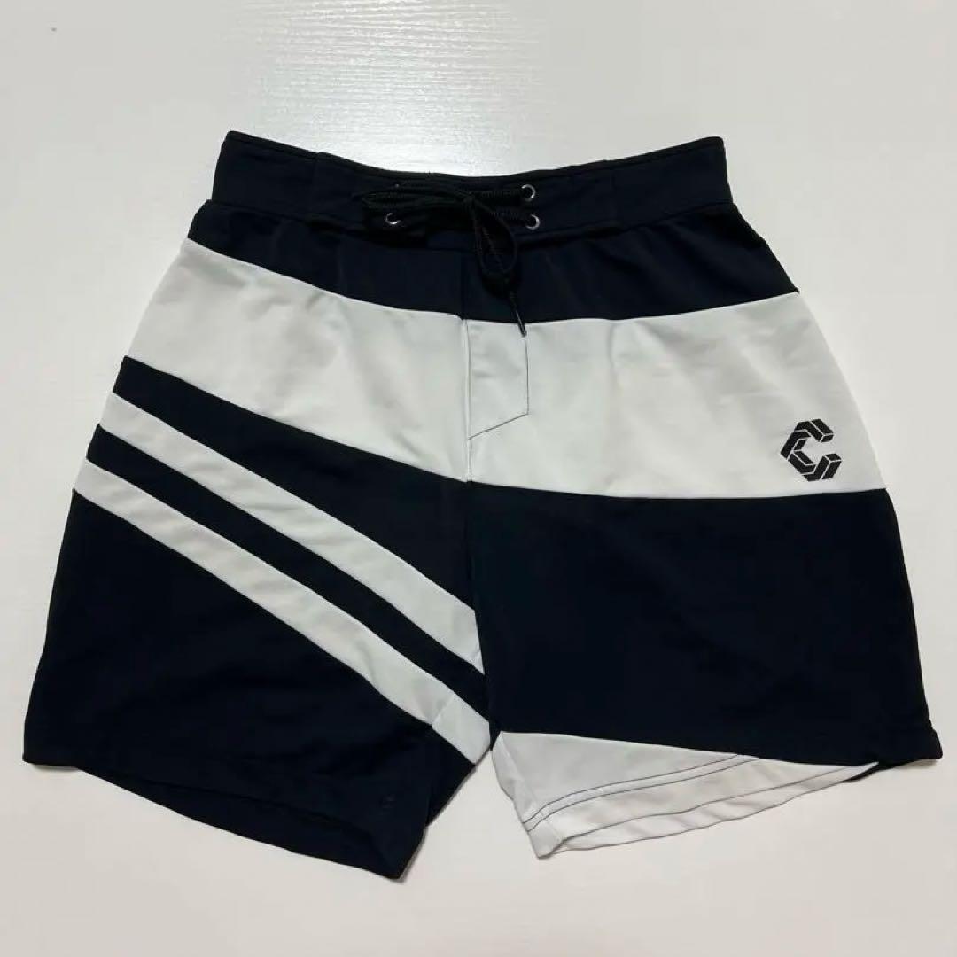CRONOS クロノス サーフパンツ／トレーニングショーツ（ブラック×ホワイト）