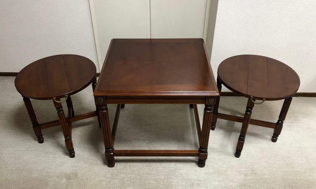 ネストテーブル　サイドテーブル　ドロップリーフ バタフライ　バラスターレッグ