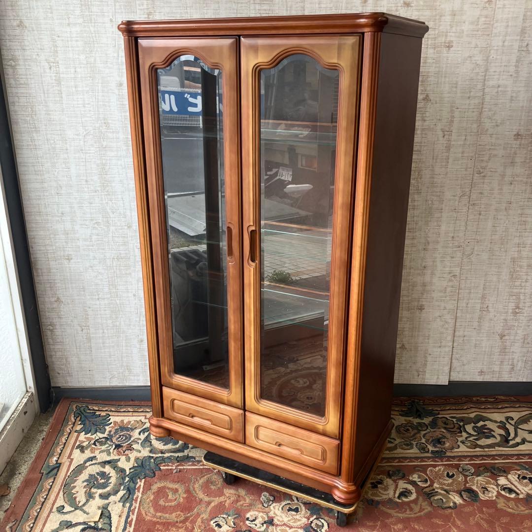 アンティーク TAKEDOMI 木製ガラスキャビネット ショーケース 飾り棚