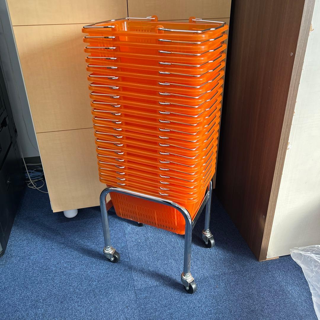 買物カゴスケルトンミニバスケット20個＋おまけ置き台付き　送料込み！