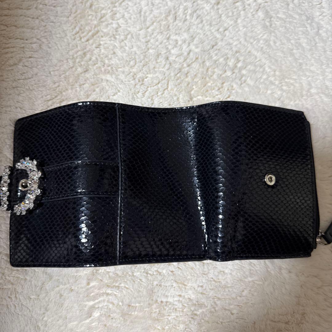 JIMMY CHOO ブラックレザー三つ折り財布