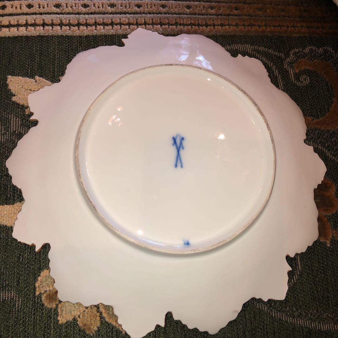 アンティーク マイセン プレート　金彩　立体レリーフ