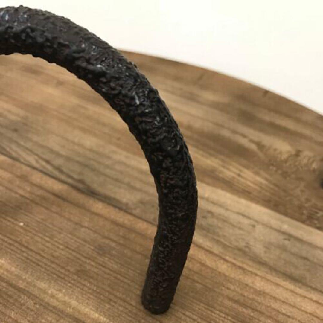 【ブルックリン家具】古材×ちぢみ塗装 ブラックスチール 丸サイドテーブル φ50