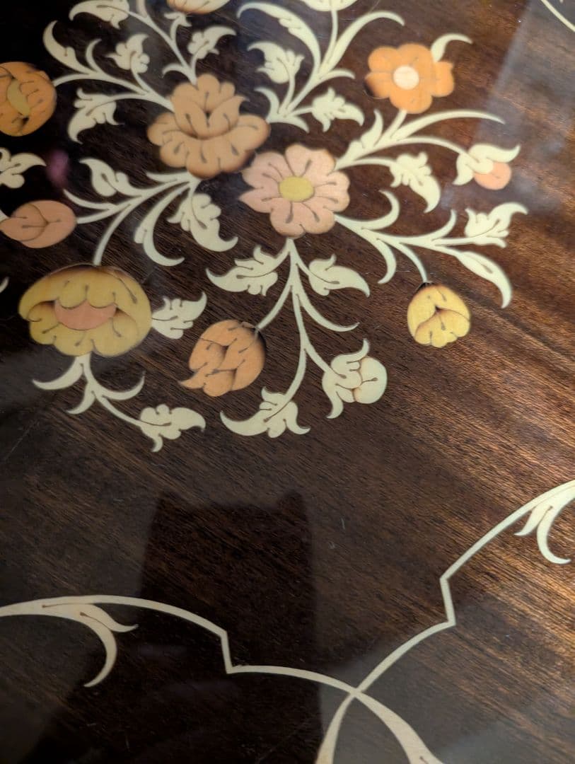 花模様八角形木製テーブル✶ITALY✶