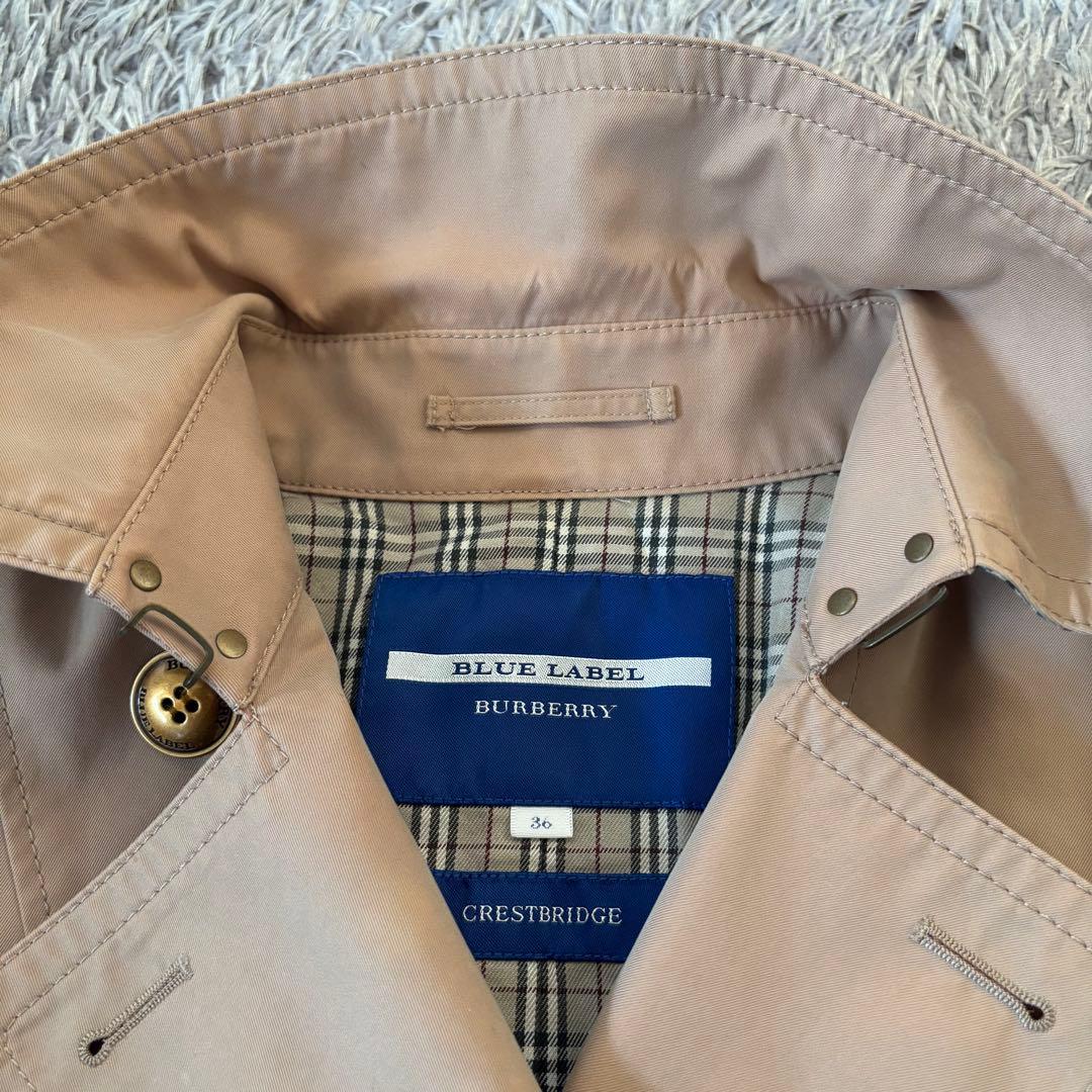 【サイズ36】BURBERRYバーバリー トレンチコート ノバチェック 金ボタン