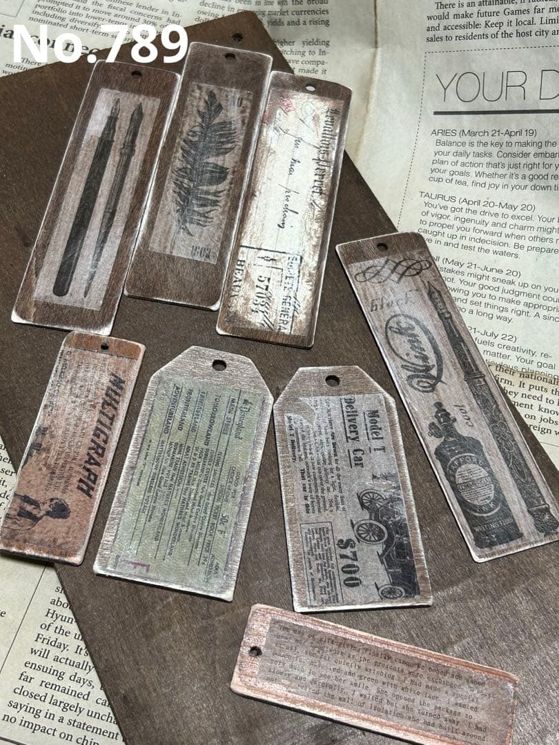 ウッドタグ大きめ　シャビーNo.789