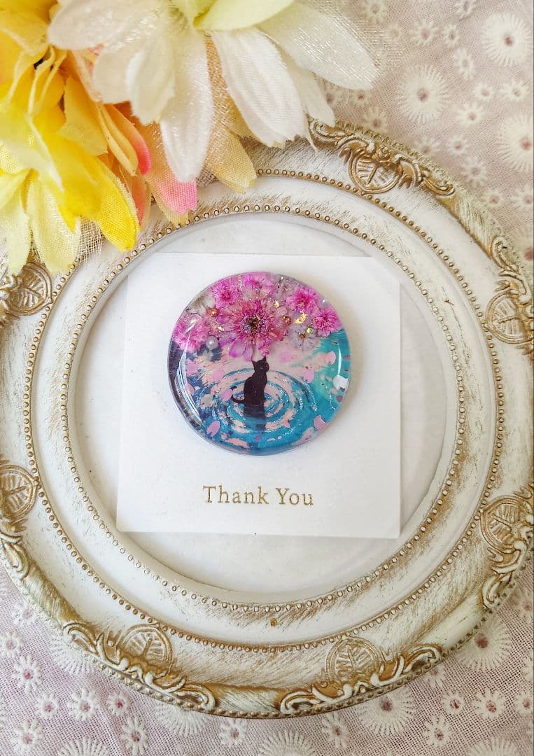 レジン　猫　ヘアゴム　ブローチ　ポニーフック　No.457