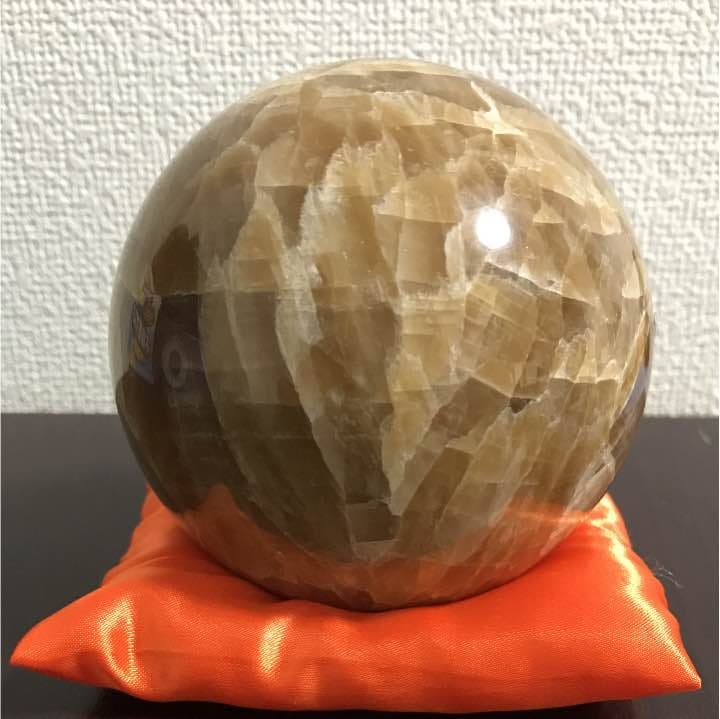 激安！　オレンジカルサイト 約1.2kg 水晶 丸玉