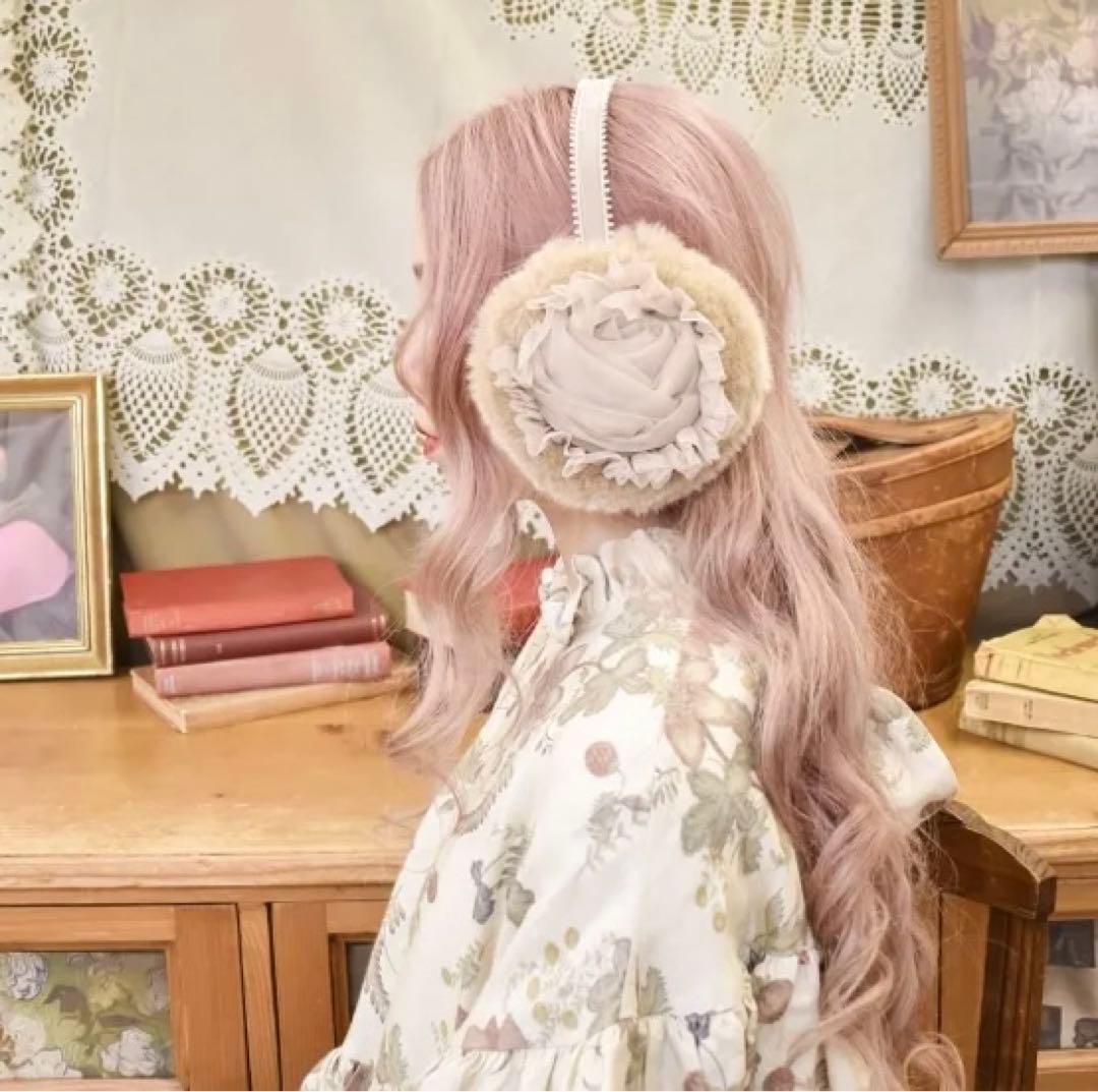 CA4LA カシラ取扱 薔薇イヤーマフ バラ色の帽子 完売✨️新品未使用