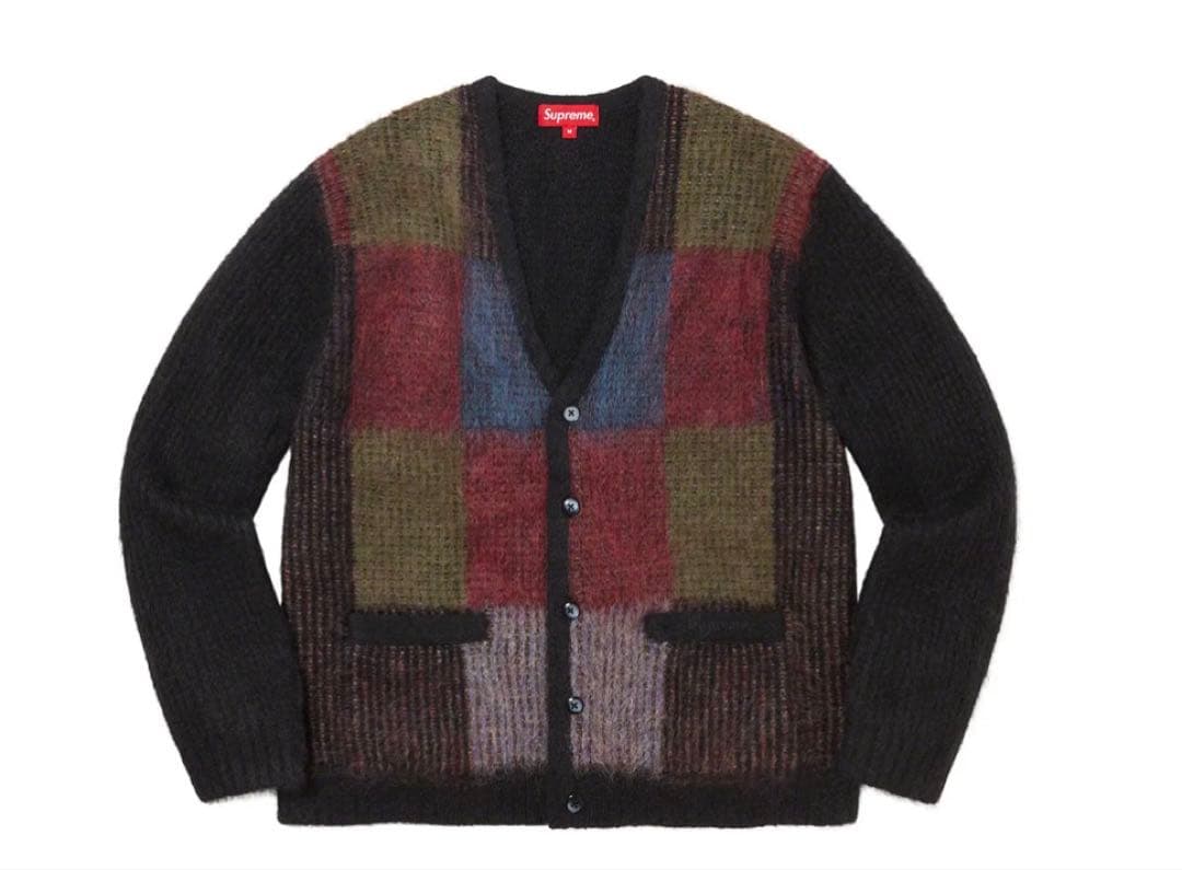 supreme Brushed Grid Cardigan L シュプリーム