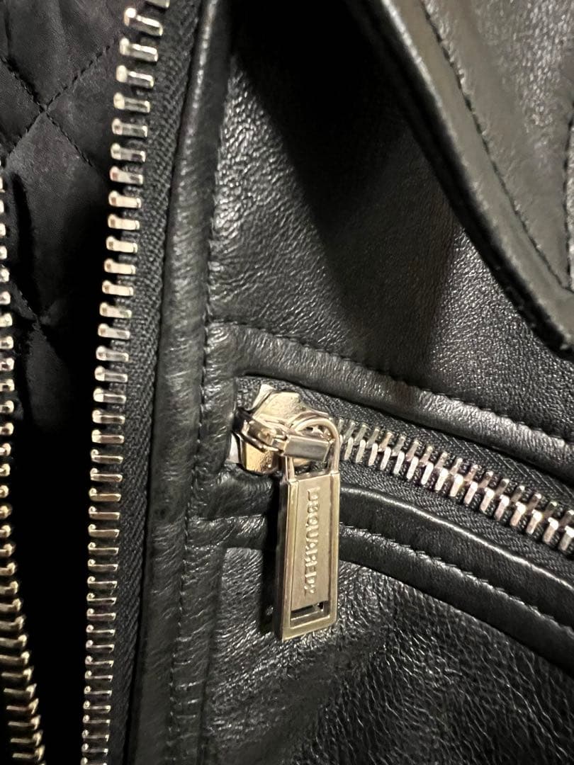 DSQUARED2 レザーシングルライダースジャケット 50