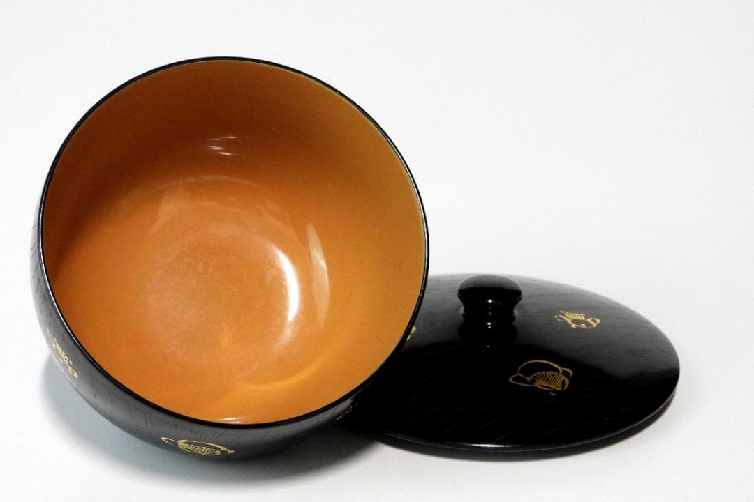 輪島塗　木製 ご湯呑　お煮物椀(蓋付き) 5客