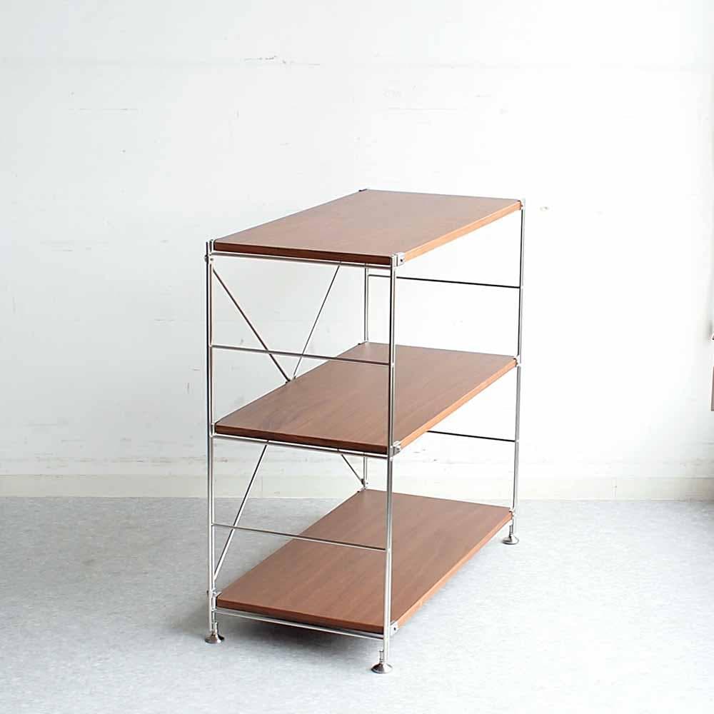 無印良品/MUJI ウォールナット材 ステンレスユニットシェルフ ZR24446