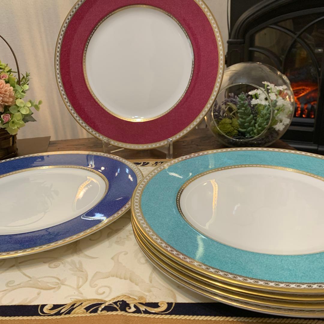 未使用ウェッジウッド ユーランダー　パウダールビー　ターコイズ　ブループレート