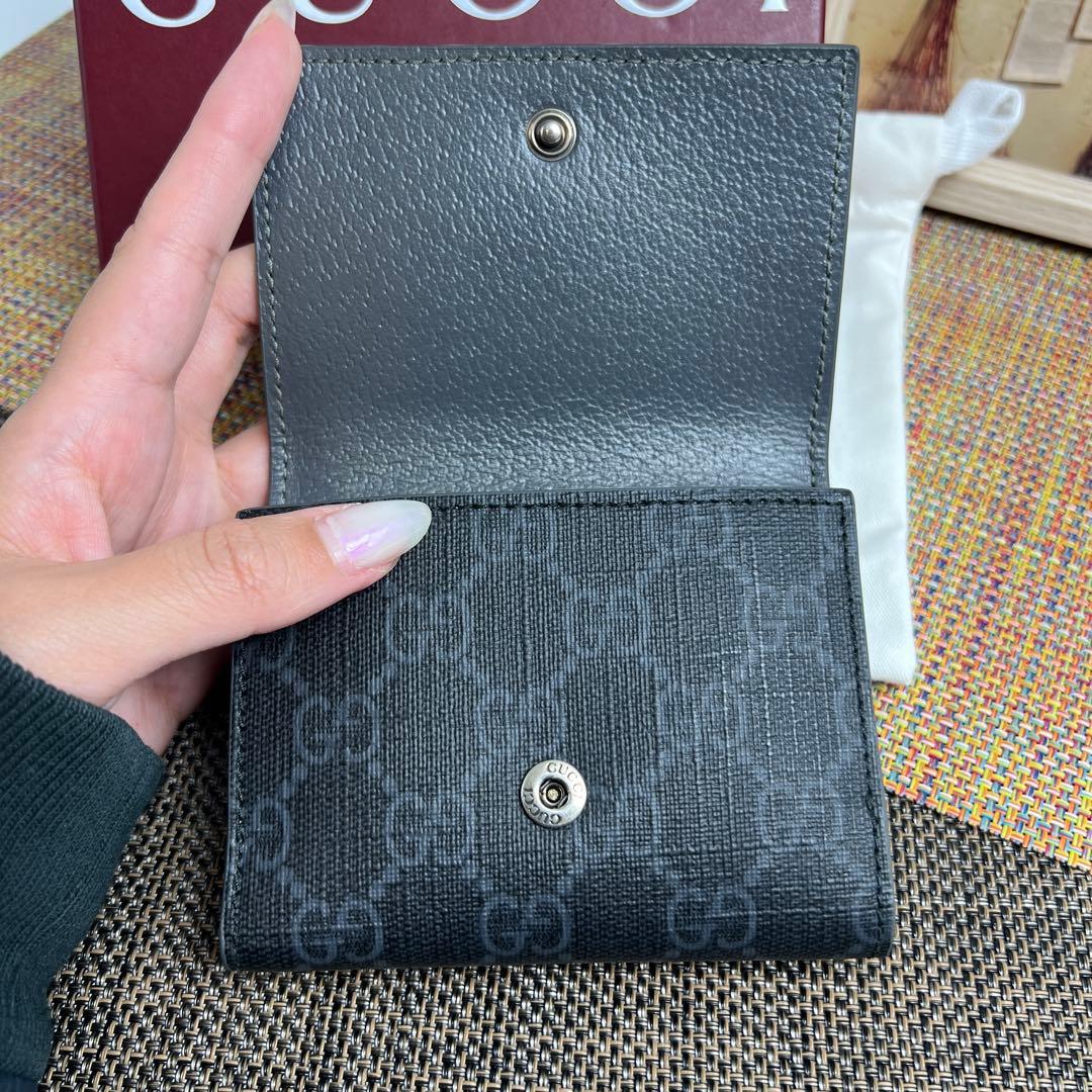 ✨極美品✨GUCCI グッチ ディテール付き　GG　三つ折りウォレット　グレー