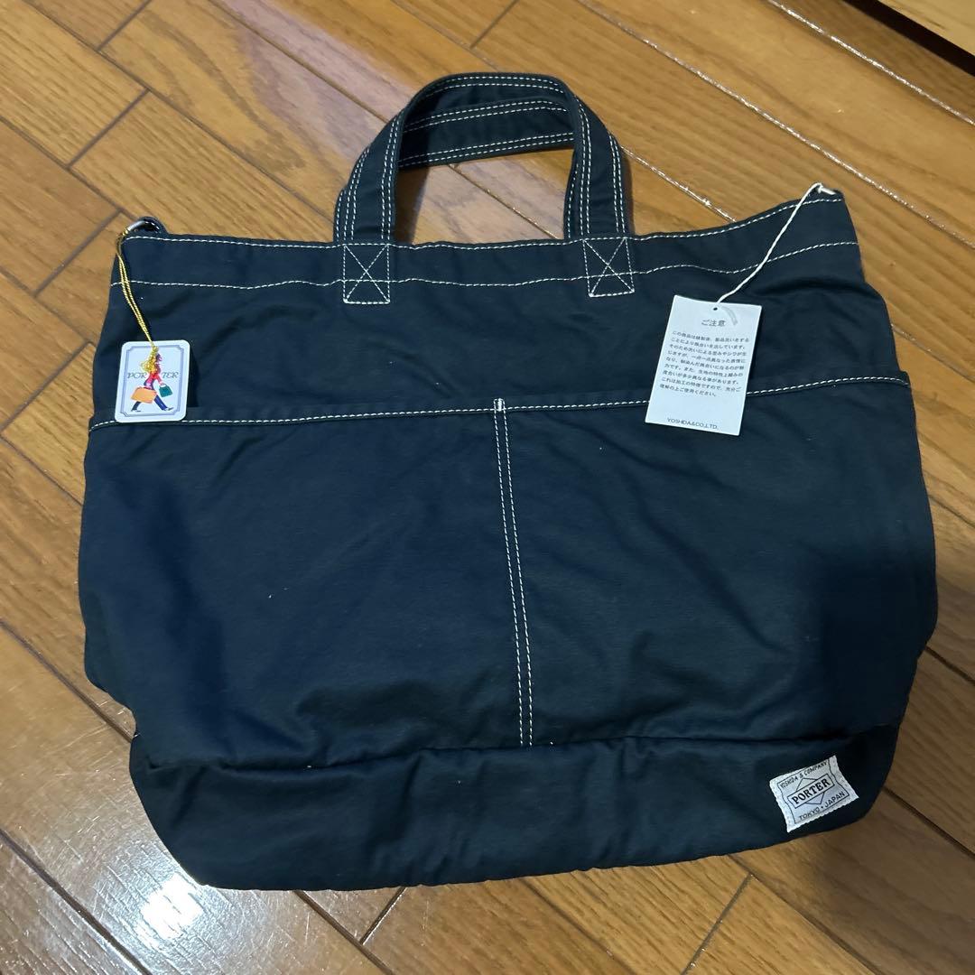 PORTER フェイバー SHOULDER TOTE BAGコットン ネイビー