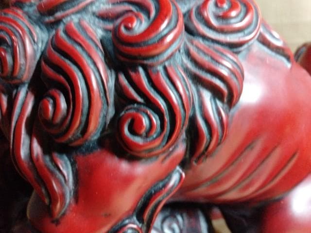 重量級　シーサー 獅子 縁起置物 寿山石　1個5kg　20x21x19cm