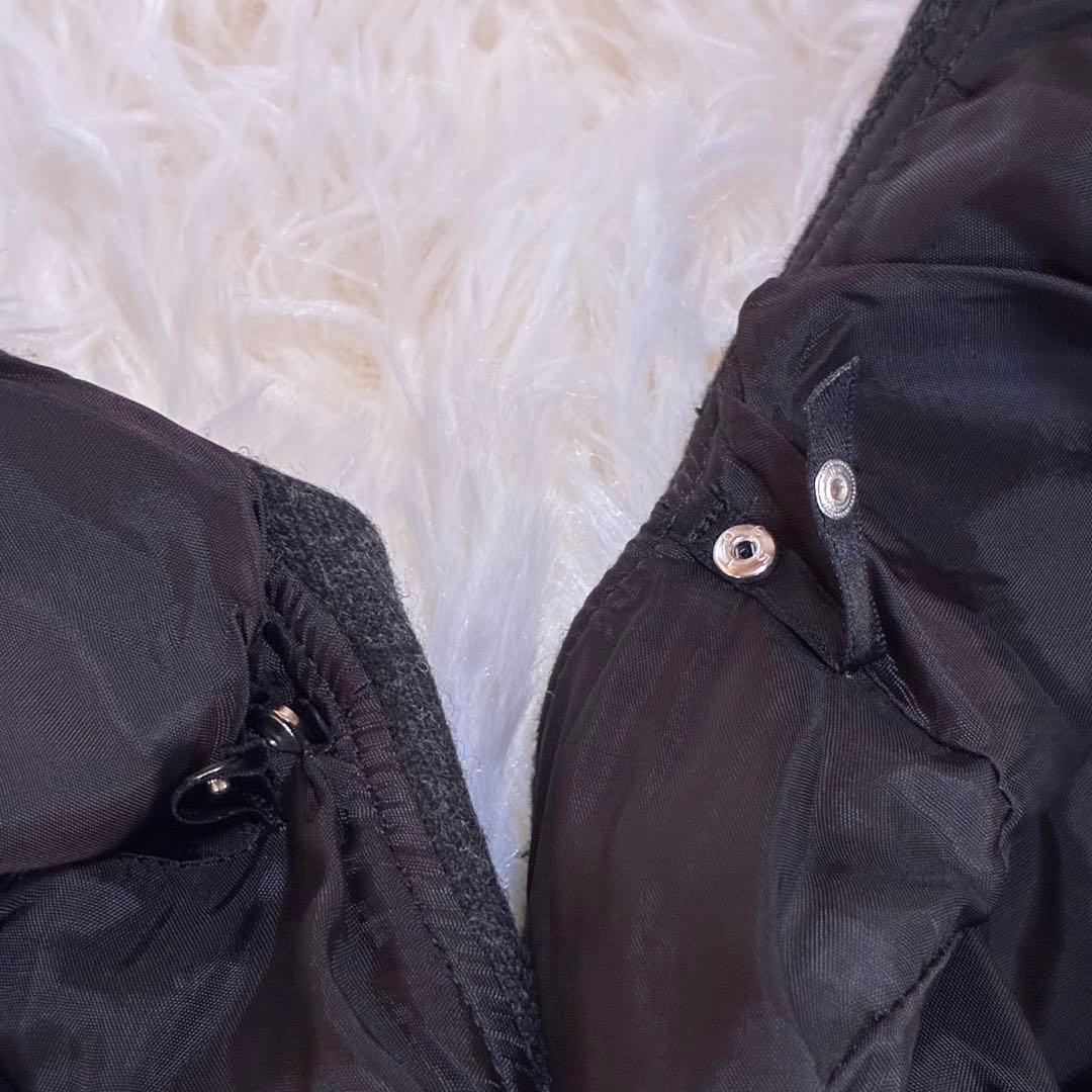 ★新品ダグ付★TOCCAトッカリボン使いウールワンピース定価4.1万グレー