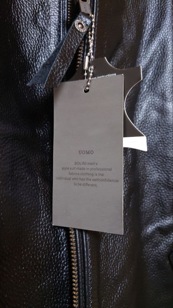 【本日のみ値下げ】BOLINI レザーシングルライダースジャケット(48)