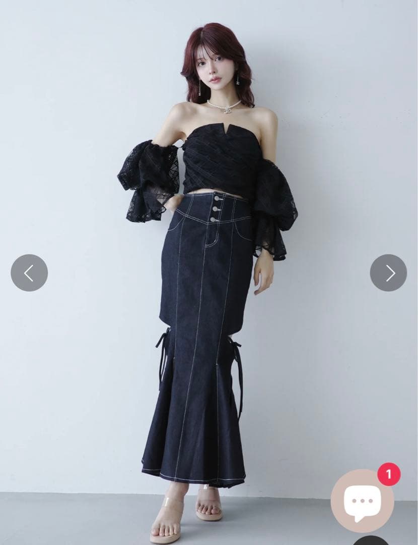 Randy カットアウトマーメイドデニムスカート Mサイズ