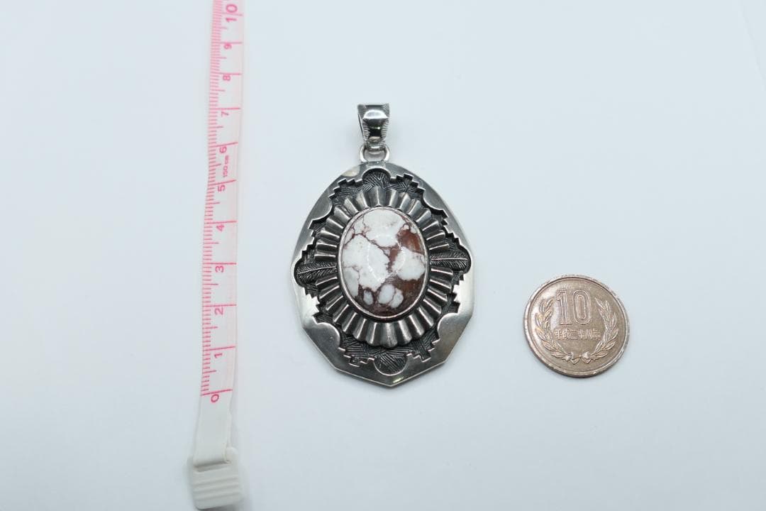 美品　SAAD　サード　ワイルドホース　ホワイトターコイズ　ネックレス　トップ