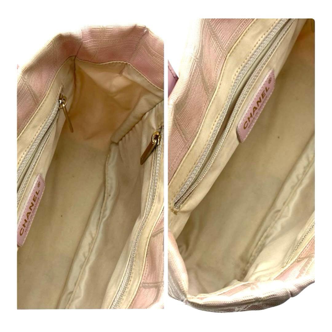 小ぶり希少❤︎CHANELピンクシャネルニュートラベルラインココマークミニトート