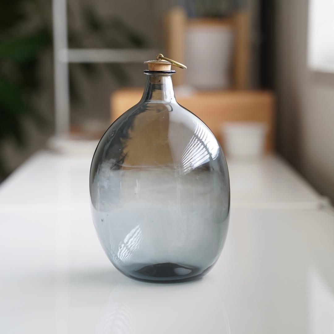 【貴重】津田清和　丸酒瓶　真鍮コルク蓋付