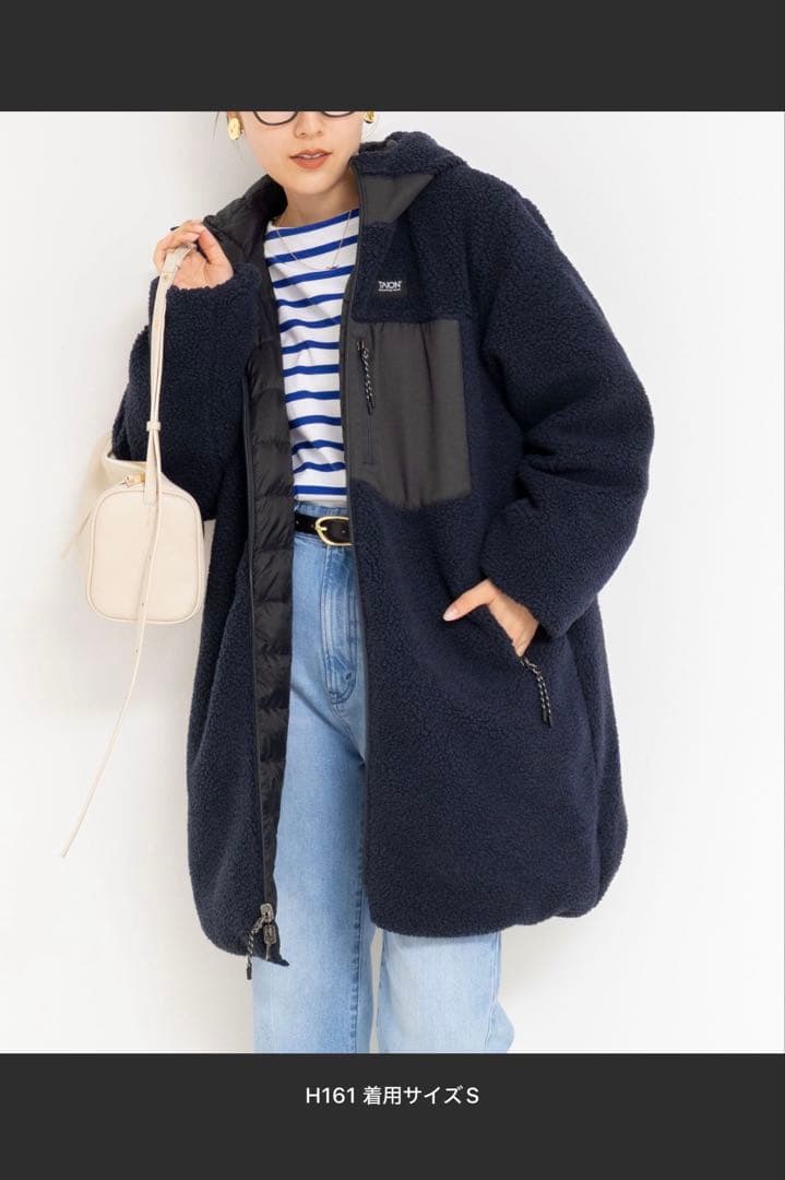 TAION×NOLLEY'S 別注ボア×ダウンフードコート(リバーシブル) M