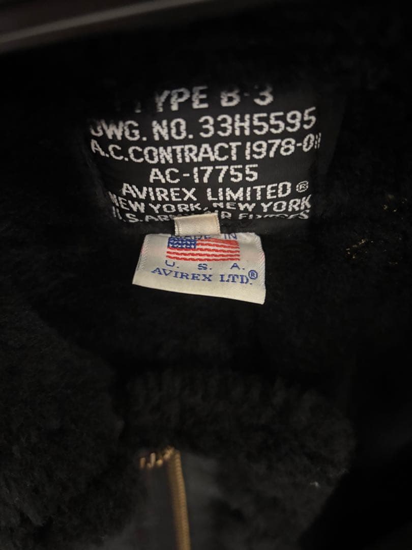 AVIREX B-3 ムートンジャケット フライトジャケット シープスキン