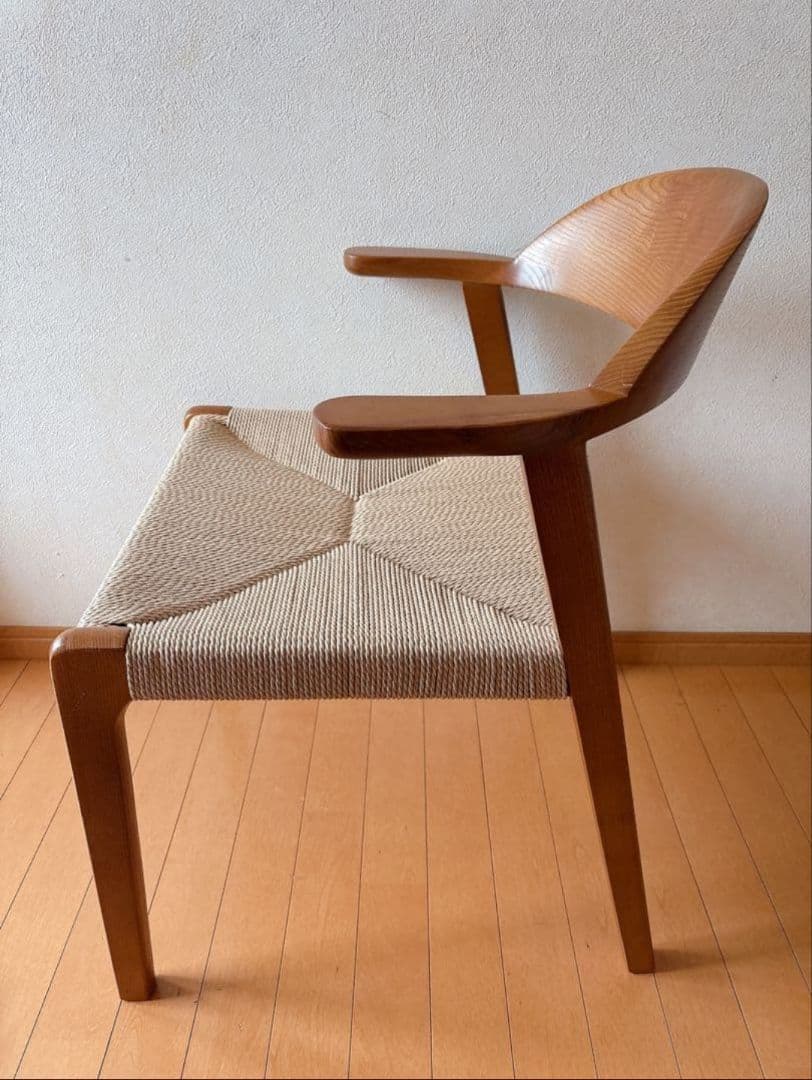 ペーパーコードチェア北欧デザインアームチェアリプロダクト品　ブラウン