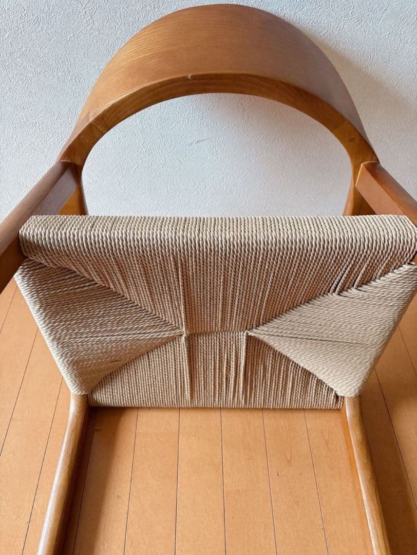 ペーパーコードチェア北欧デザインアームチェアリプロダクト品　ブラウン