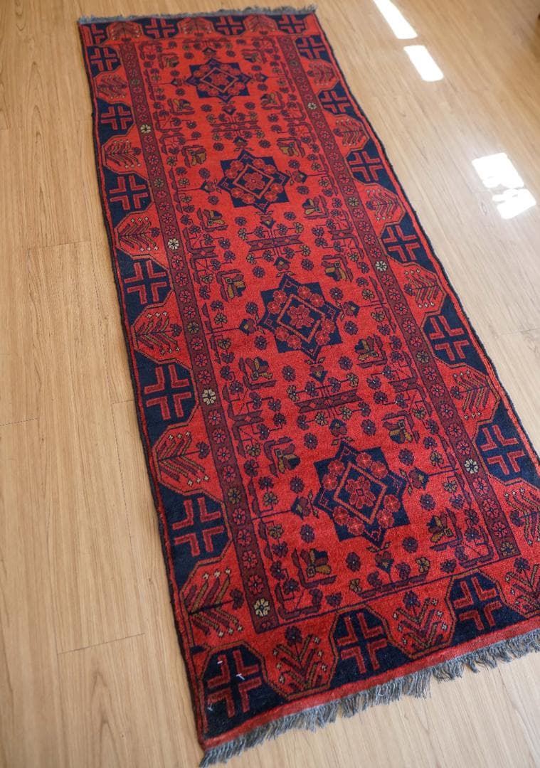 アフガニスタン手織り絨毯 カールモハメディ ランナー ペルシャ