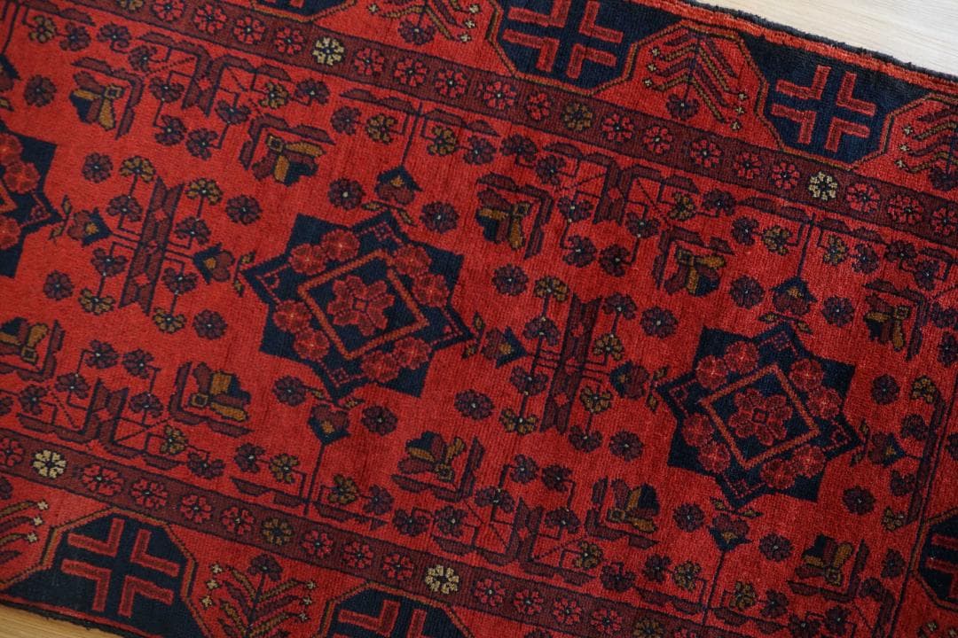 アフガニスタン手織り絨毯 カールモハメディ ランナー ペルシャ