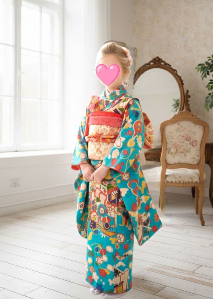 専用です☆アンティークくすみブルーの着物単品