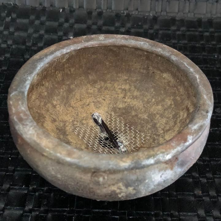 究極の美◼️蔵から美しい自然釉薬の備前焼と思われる盆栽鉢が出てきた、茶道具、花道具