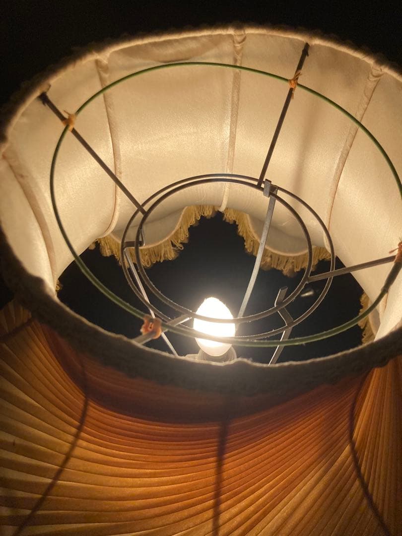 アンティーク　ビンテージ　スタンドライト シェードランプ 木製　ロウソクデザイン