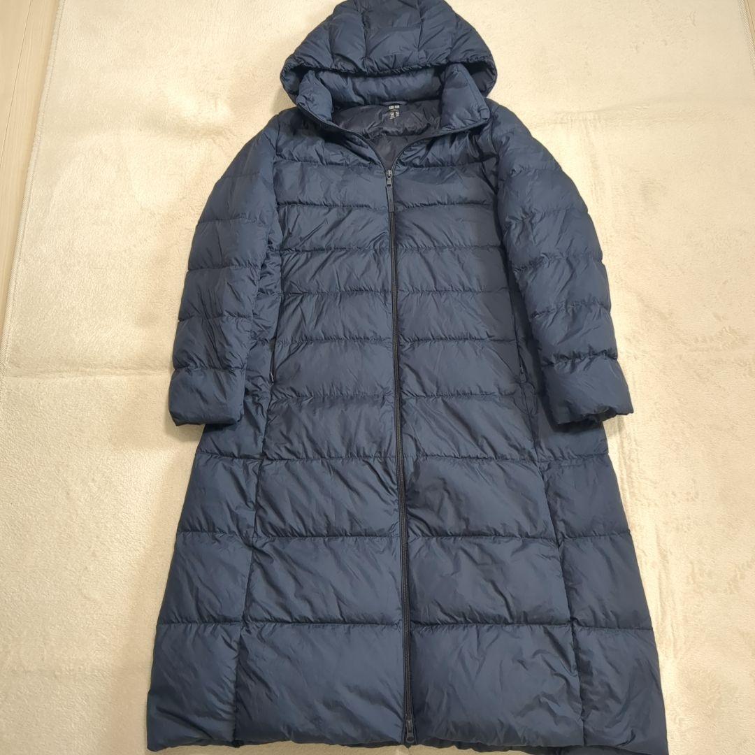 美品 ユニクロ ウルトラライトダウン コート XXL ネイビー 大きいサイズ
