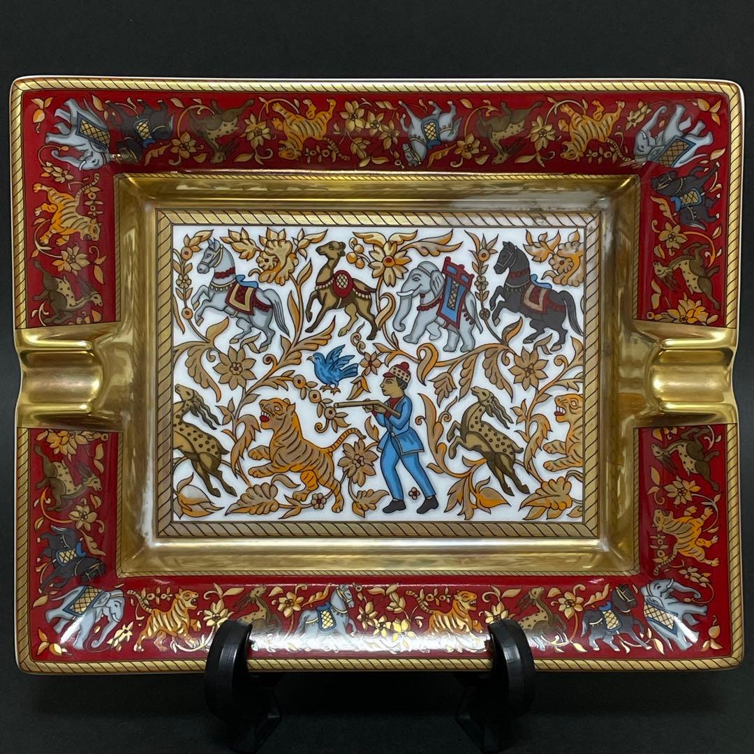 HERMES エルメス インドの狩猟 アッシュトレイ 灰皿 スクエアプレート