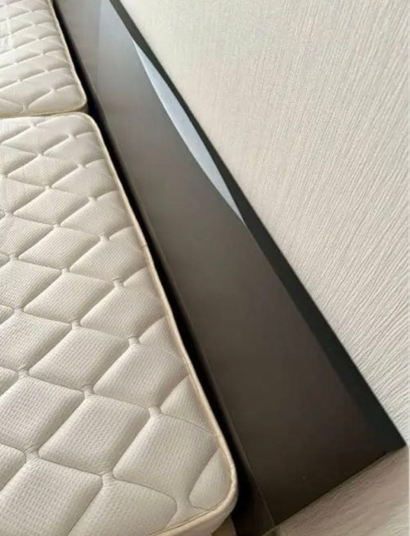 ★送料込★ セミダブル　ベッドフレーム　２台　ASLEEPウォルナット　左収納②