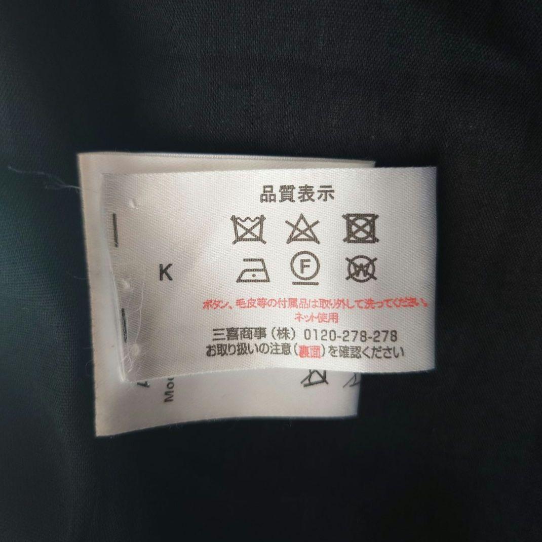 ALBINO TEODORO 黒×ブルー 花柄 イタリア製ステンカラーコート L