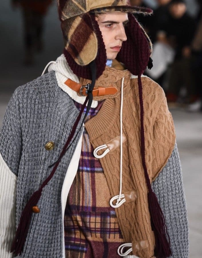 Sacai サカイ 切替ニットコート　ケーブルニット　size.1