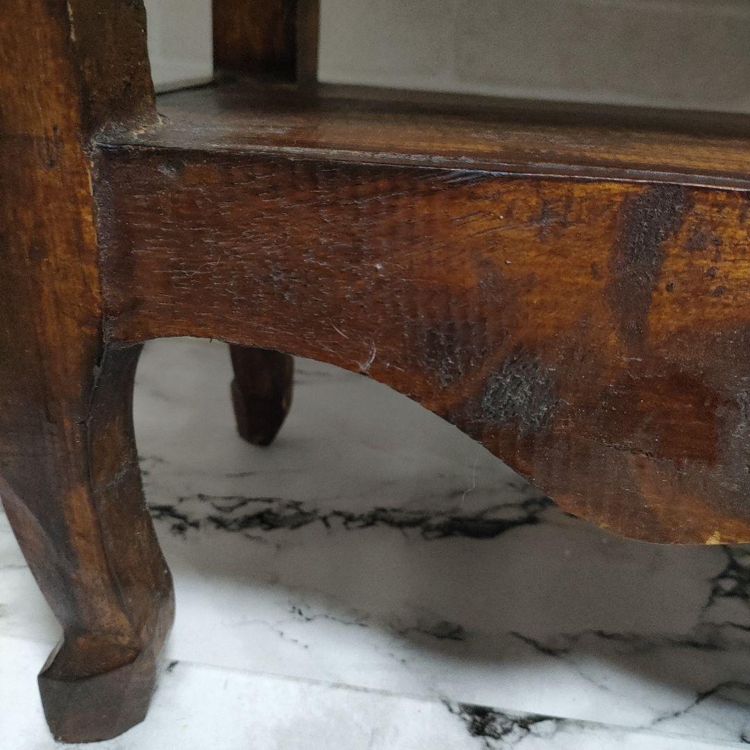 アジアン家具 バリ島 ロータス柄 木製 チェスト サイドテーブル 猫脚