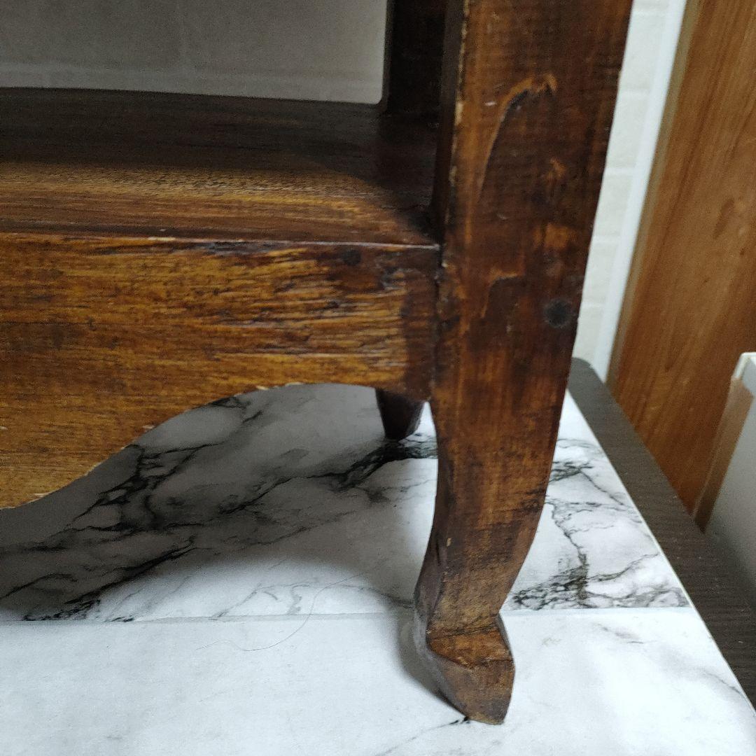 アジアン家具 バリ島 ロータス柄 木製 チェスト サイドテーブル 猫脚