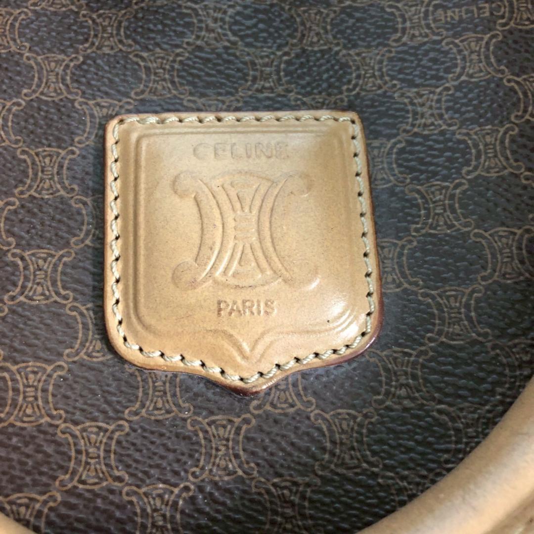 CELINE セリーヌ マカダム柄 ボストンバッグ ブラウン レディース