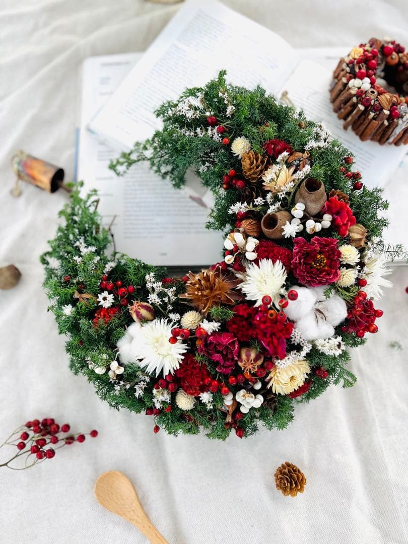 リース　クリスマス　クリスマスリース　ドライフラワー　しめ縄　クリスマスツリー